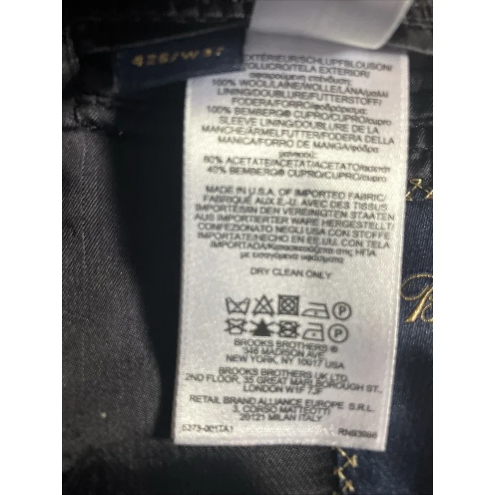 Brooks Brothers‎ Men's Saxxon Wool Blue Black Sport Blazer Jacket 42S/ W37